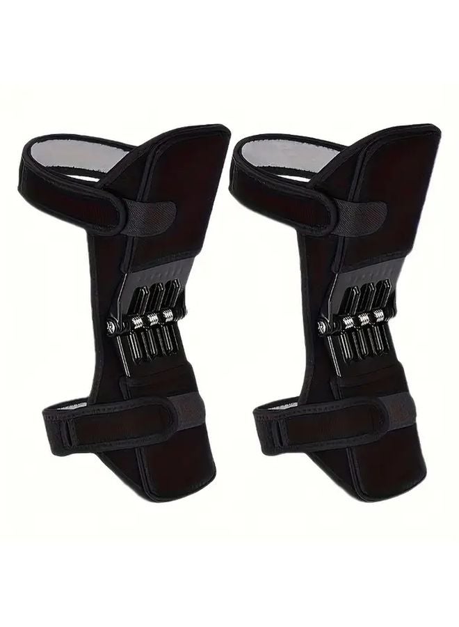 Black Spring Powered Knee Support Brace Enhanced Flexibility Non Slip Walking Aid - Image 3